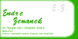 endre zemanek business card